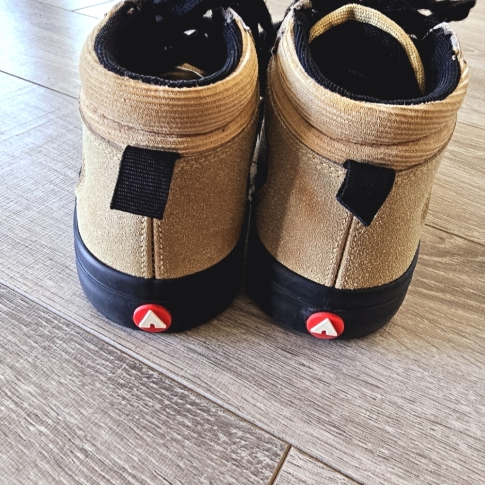 Tan High-Top Sneakers with Black Accents - Picture 2 of 4